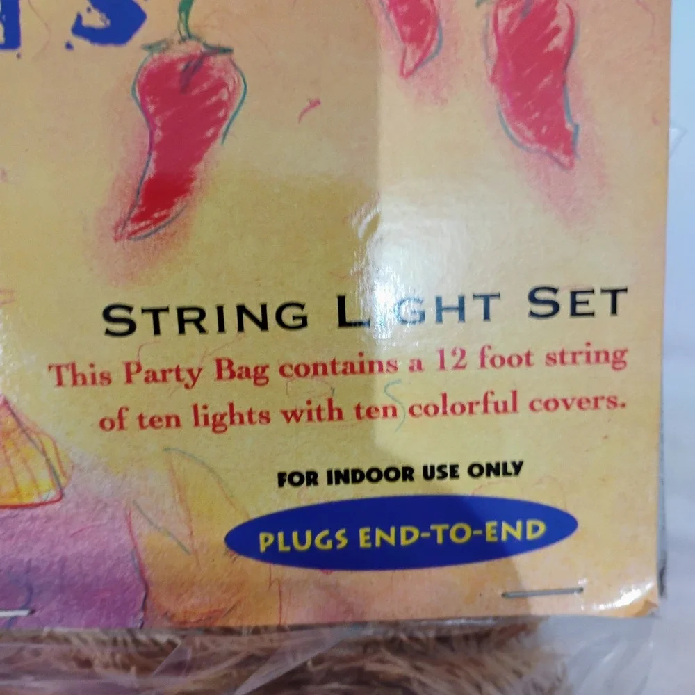Primal Lite Vtg 1999 Cowboy Boot Steer Skull String Light Set 12ft 10 Lights A